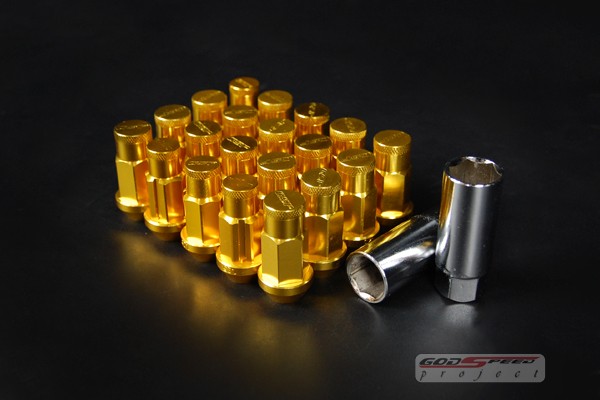 Details about   Godspeed 55mm Gold Aluminum Lug Nuts 20pcs M12x1.5 fits Mirage 