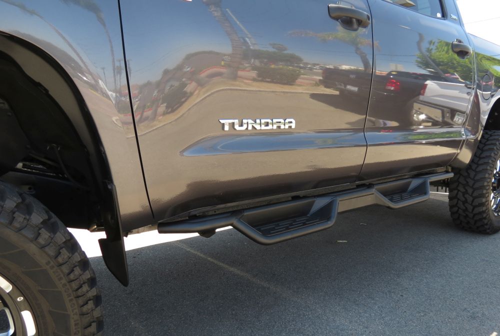 Fits 07-18 Toyota Tundra Crew max cab 4 inch Nerf Bars Black